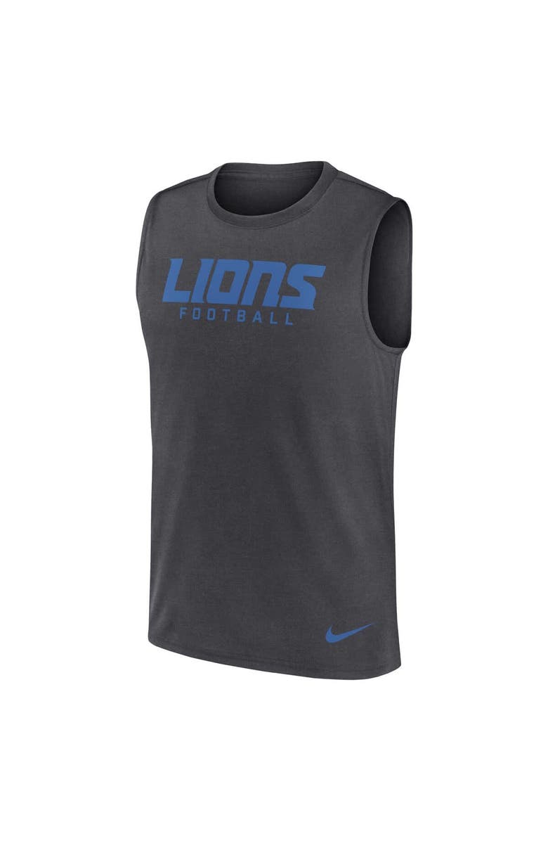 Nike Men's Nike Charcoal Detroit Lions Primetime Legend Performance Muscle Tank Top, Alternate, color,
