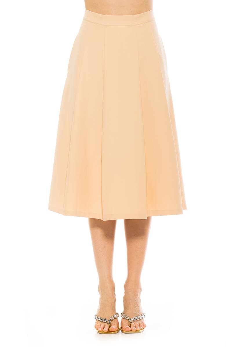 Alexia Admor Illia Pleated Midi Skirt, Main, color, Beige