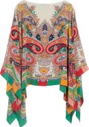 Etro Print Silk Chiffon Poncho