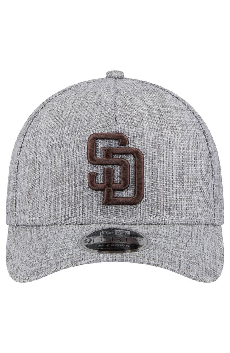 New Era Men's New Era Gray San Diego Padres Cotton Weave M-Crown A-Frame 9FORTY Adjustable Hat, Alternate, color, 
