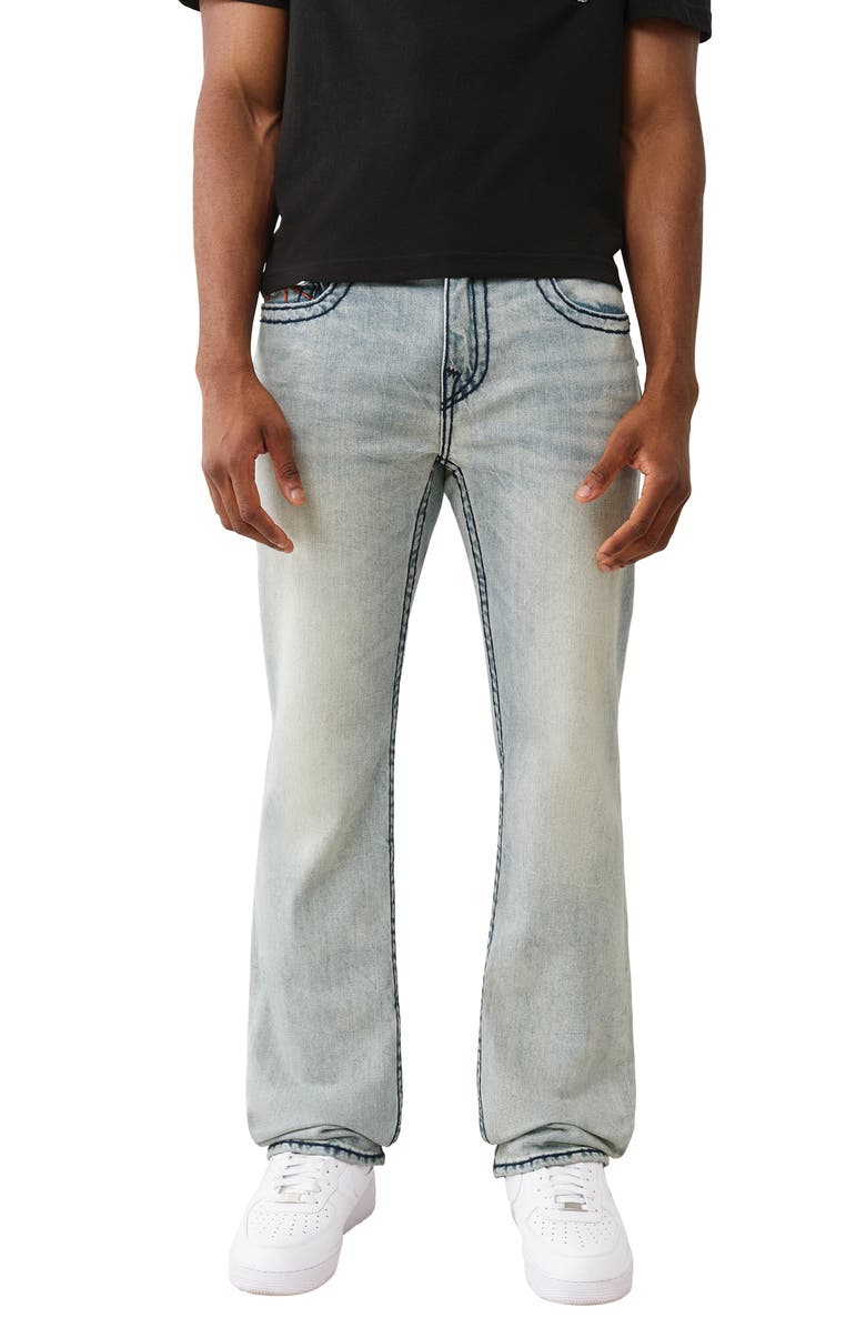 True Religion Ricky Super T Flap Straight Leg Jeans, Main, color, Light Wash