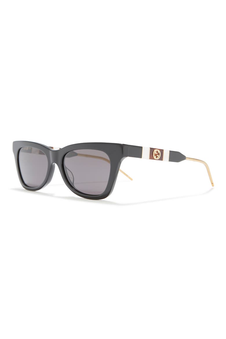 53mm Cat Eye Sunglasses, Alternate, color, BLACK BLACK GREY
