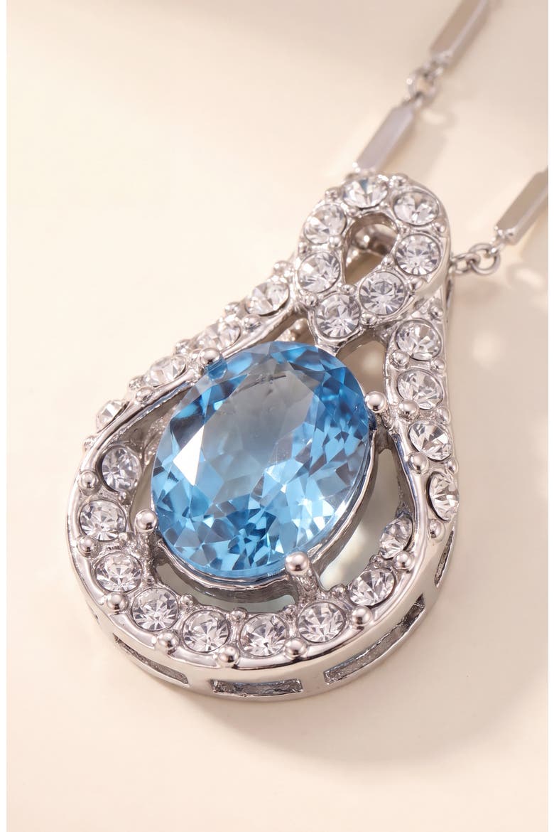 Teardrop Crystal Pendant Necklace, Alternate, color, Light Sapphire