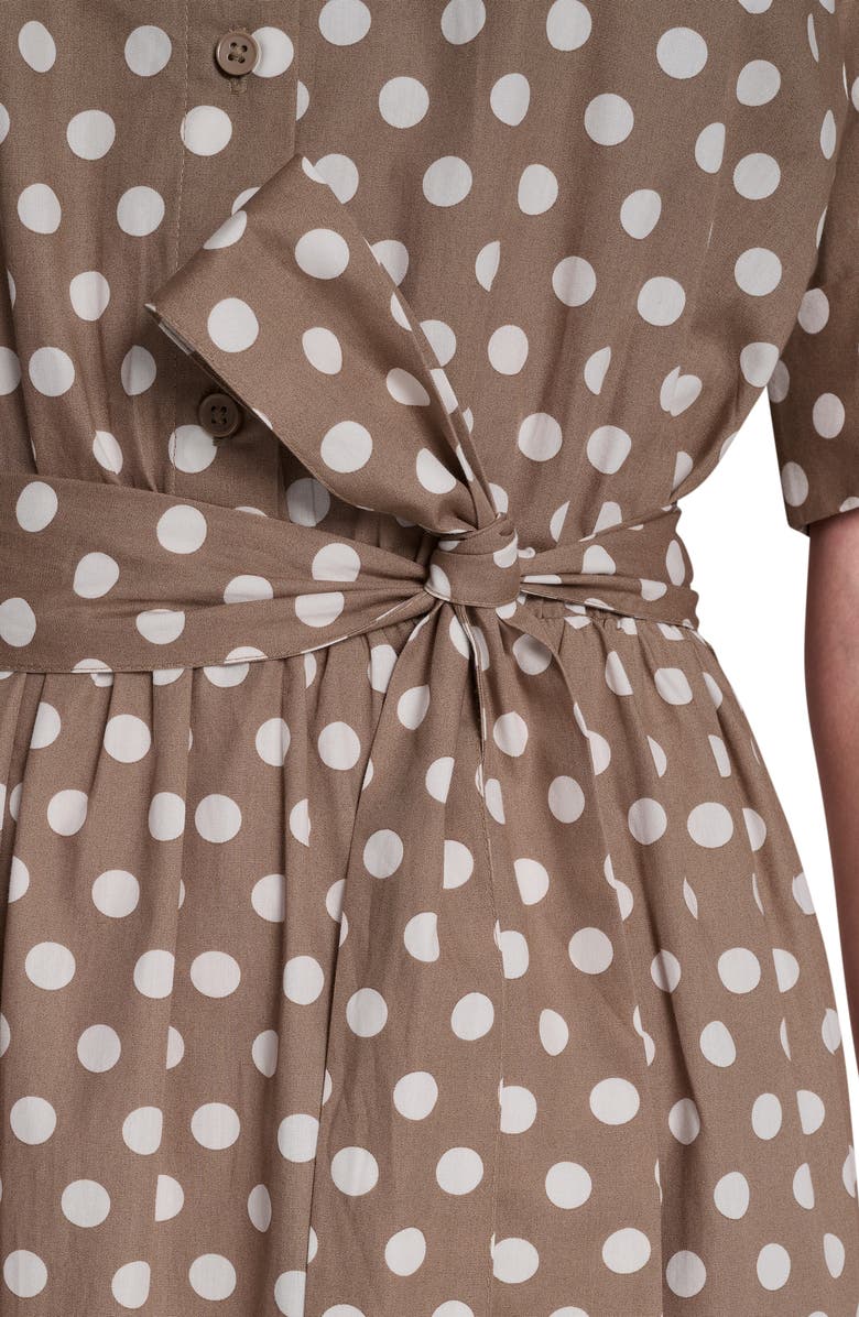 DKNY Tie Waist Shirtdress, Alternate, color, Cappucino/ Ivory