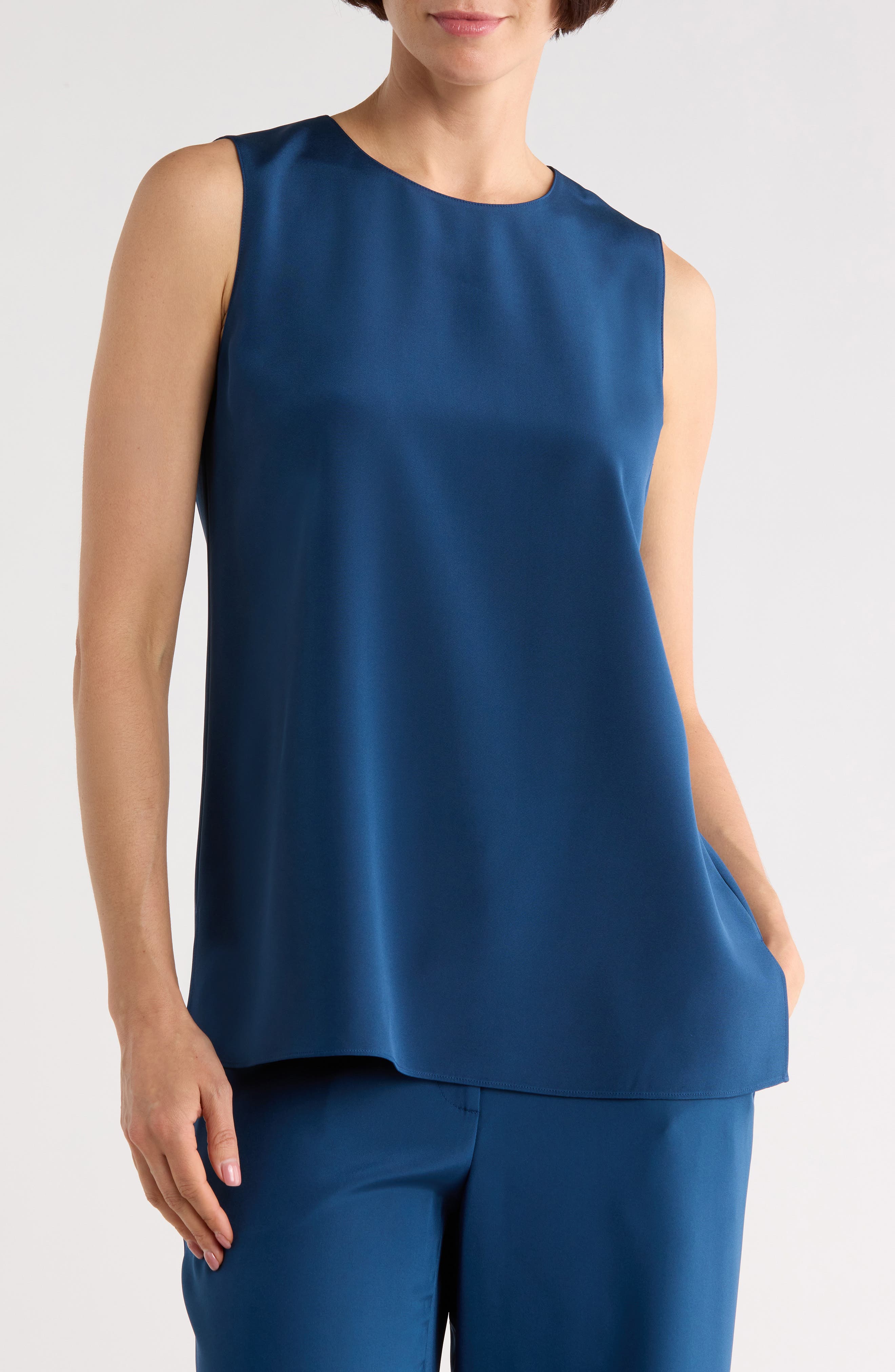 Adela Sleeveless Stretch Silk Blouse