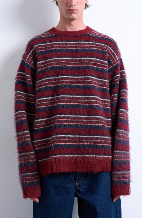 Oversize Stripe Crewneck Sweater