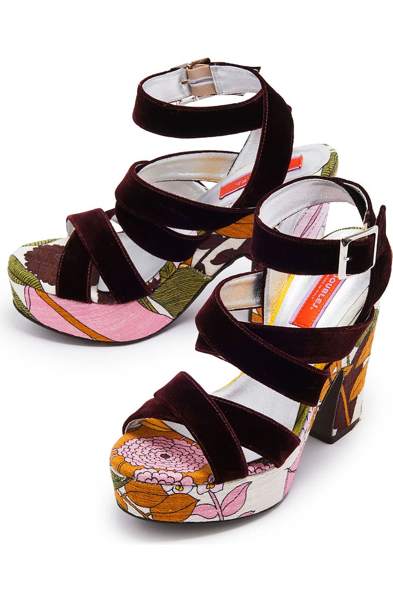 La DoubleJ Medal Wedge Big Flower Rose Pink, Alternate, color, Big Flower Rose Pink
