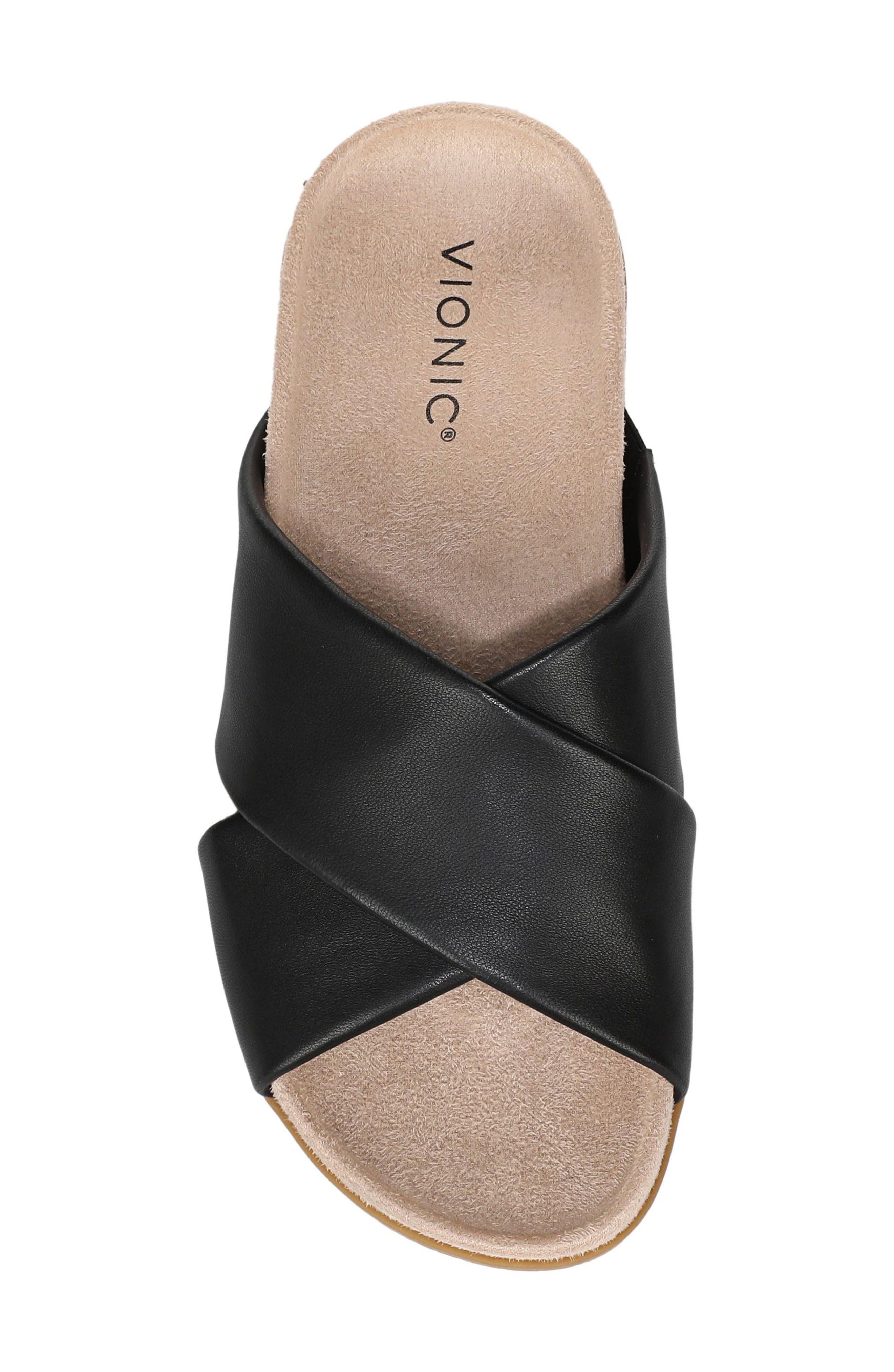 Vionic Etna Crossover Slide Sandal, Alternate, color, Black