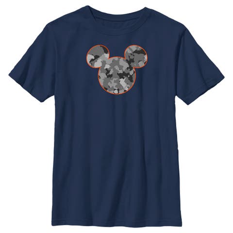 Boys' Husky Plus Camo Mickey Logo Graphic Tee