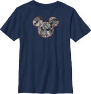 Mickey & Friends Boys' Husky Plus Camo Mickey Logo Short Sleeve Graphic T-Shirt