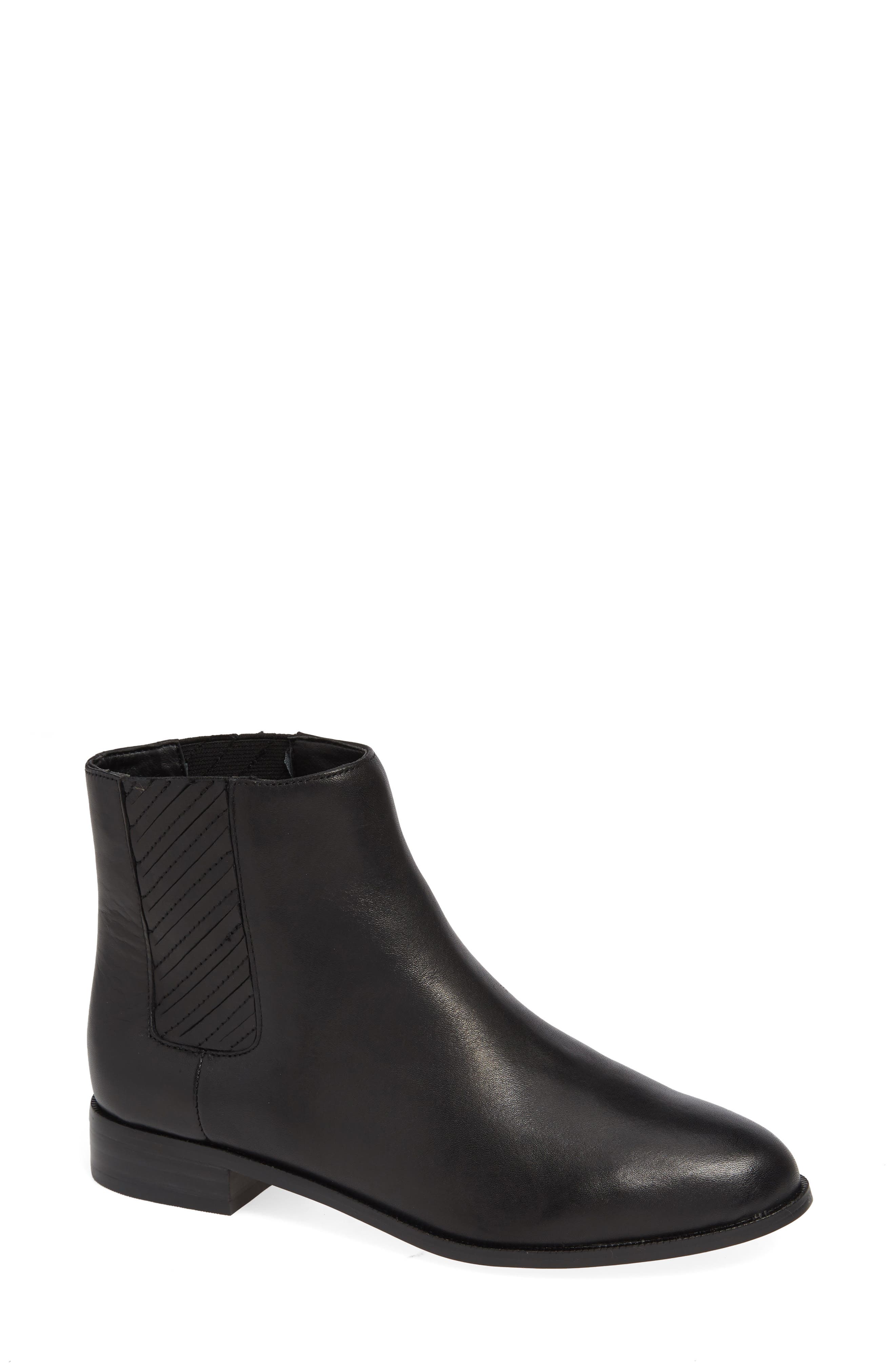 Remse Chelsea Bootie, Main, color, BLACK LEATHER