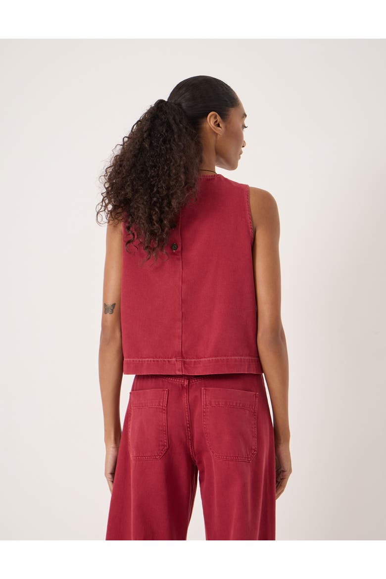 Valerie Denim Shell Top, Alternate, color, Red