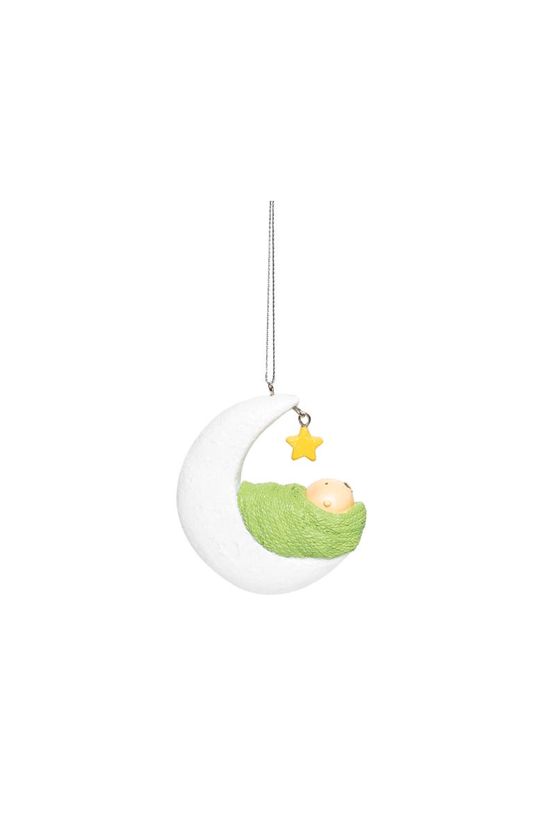 Moon Baby Ornament, Main, color, White