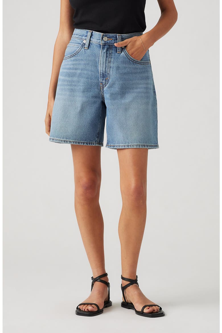 94 Baggy Mid Thigh Denim Shorts, Alternate, color, STUDY GROUP SHORT