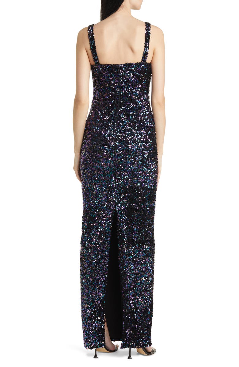 Black Halo Milayla Sequin Column Gown, Alternate, color, 