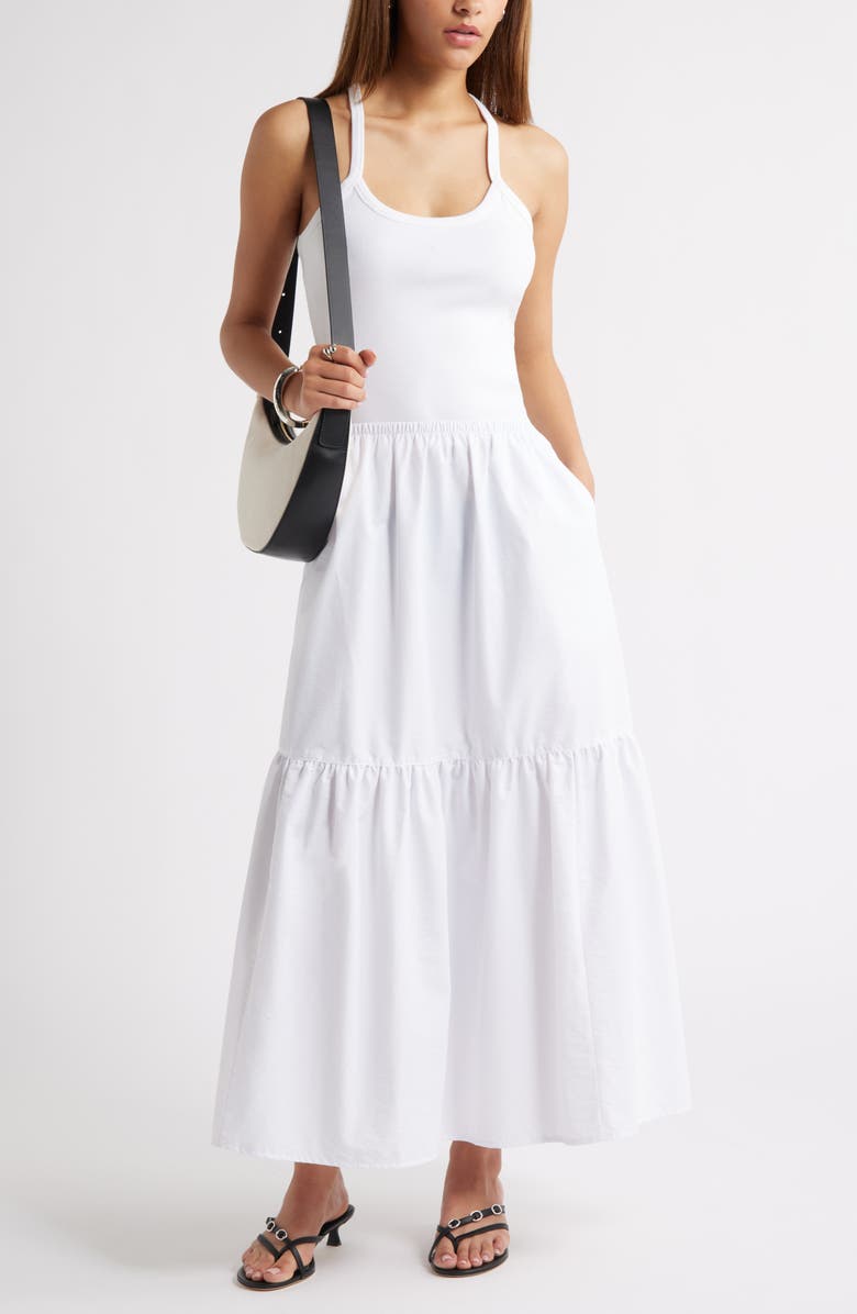 Open Edit Tiered Maxi Skirt, Alternate, color, White