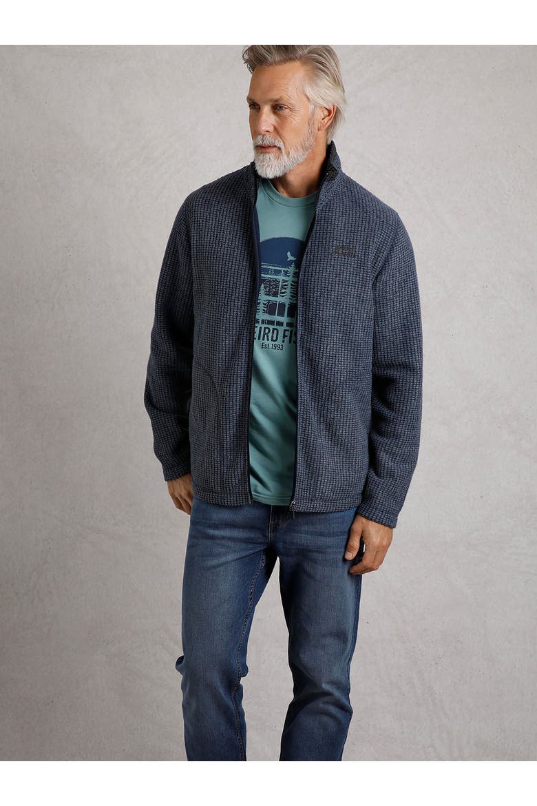 Shires Full Zip Grid Fleece, Main, color, Navy
