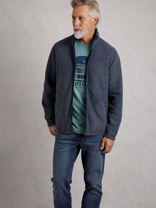 Weird Fish Shires Full Zip Grid Fleece in Navy at Nordstrom, Size Large