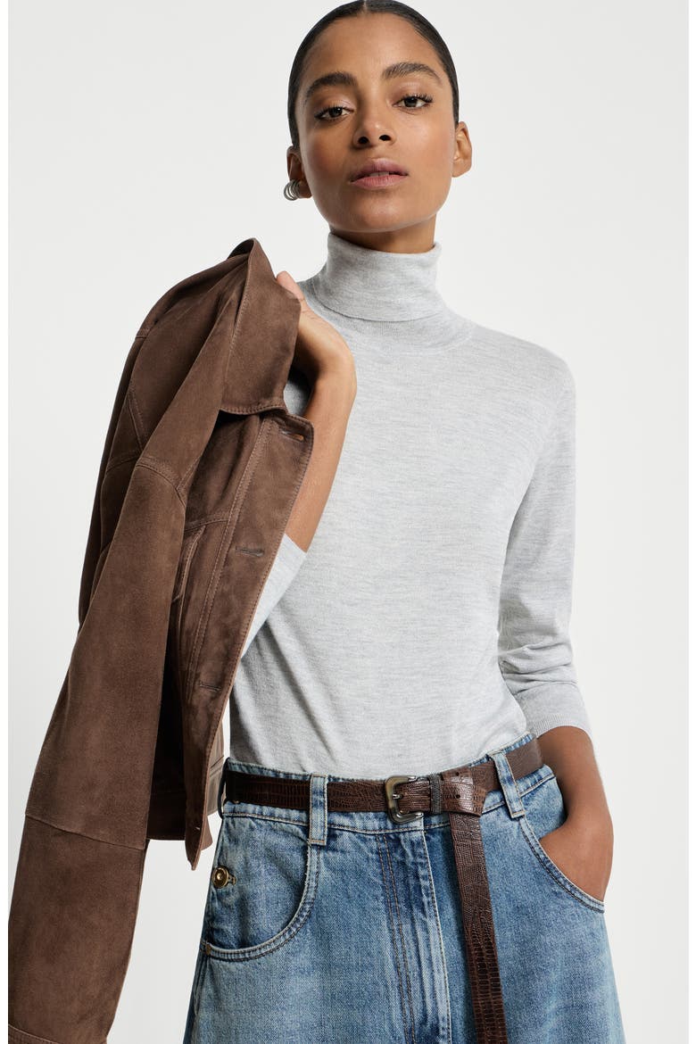 Cashmere and silk Sparkling sweater, Alternate, color, Light Grey