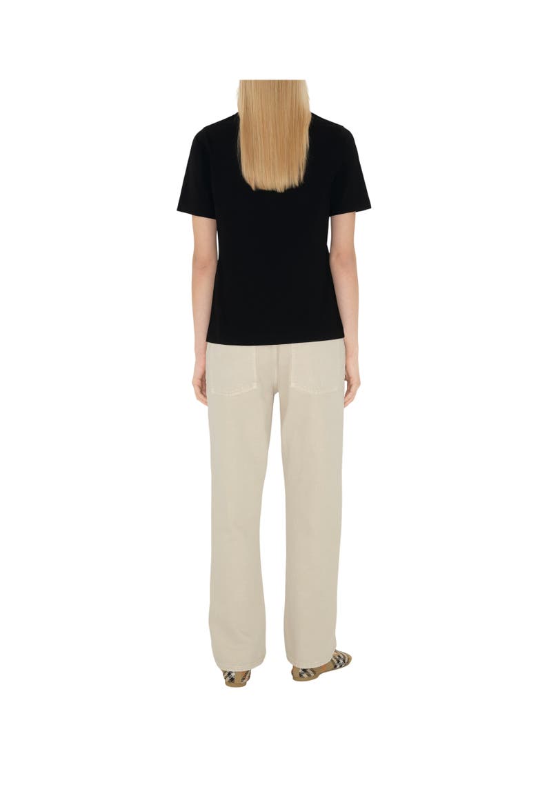 Check Label Cotton T-shirt, Alternate, color, Black