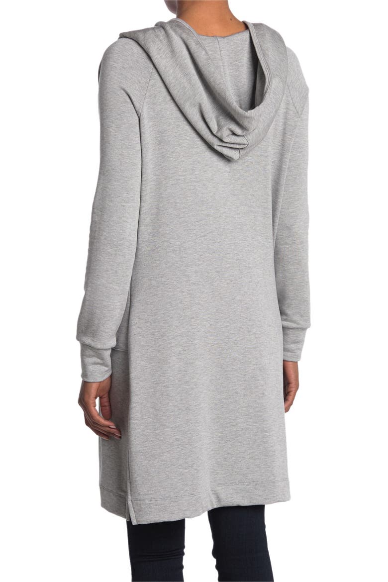 Knit Hooded Duster, Alternate, color, HEATHER GREY
