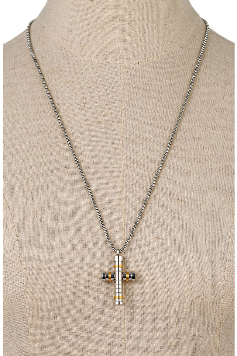 Jordan Cross Pendant Necklace, Alternate, color, SILVER