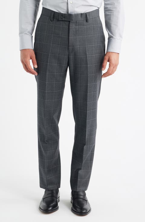 Charcoal Windowpane Check Wool Blend Suit