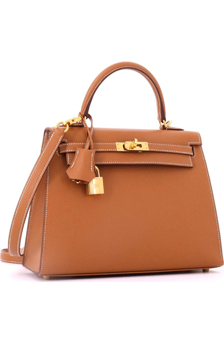 Pre-Owned Hermes Kelly Handbag Brown Epsom with Gold Hardware 25, Alternate, color, Gold