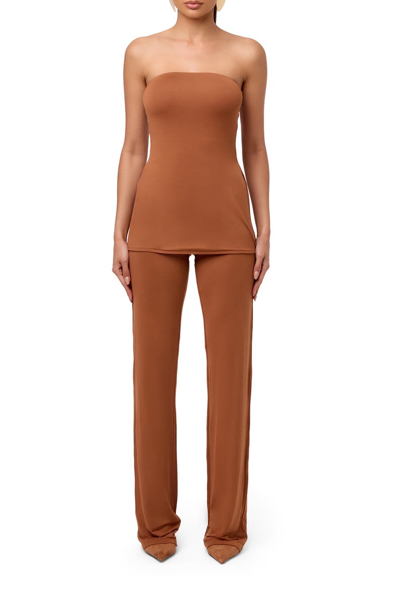 Stretch Modal Tunic Tube Top, Alternate, color, BROWN SUGAR