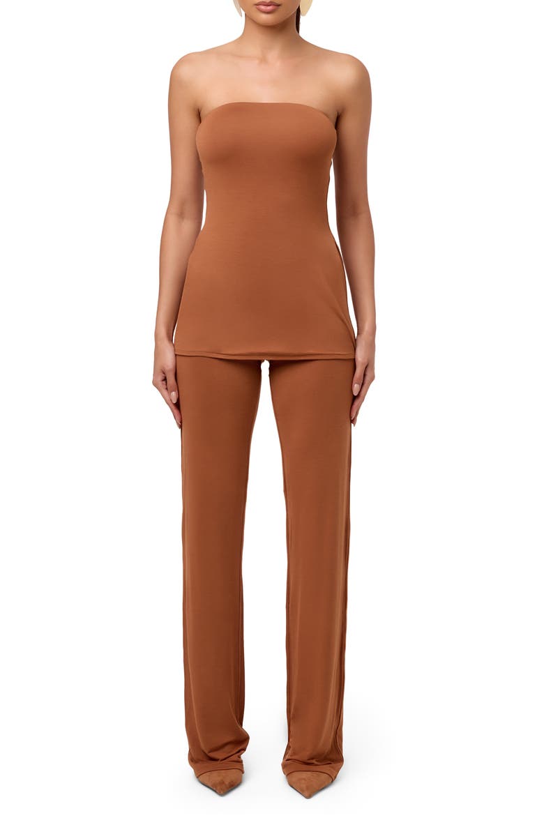 Naked Wardrobe Stretch Modal Tunic Tube Top, Alternate, color, Brown Sugar