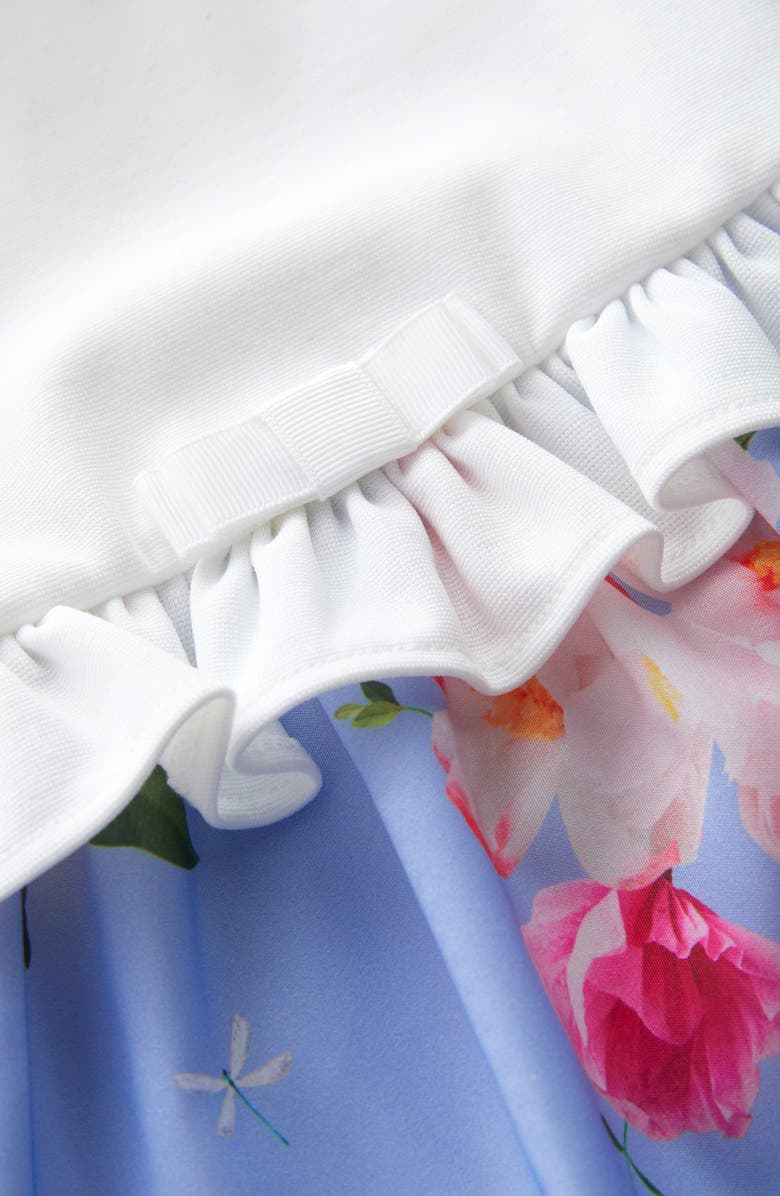 Baker by Ted Baker Ruffle Mixed Media Dress, Alternate, color, 