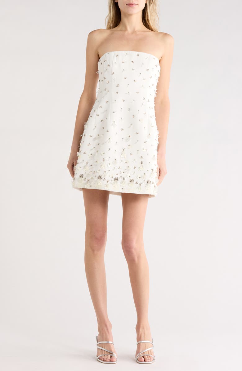 Simkhai Yasmin Strapless Bustier Minidress, Main, color, Ivory