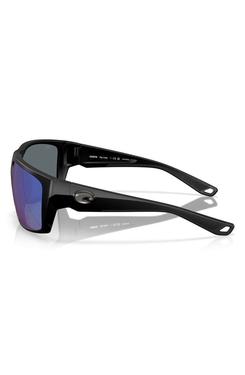 Costa Del Mar Fly Line 64mm Sunglasses, Alternate, color, Matte Black / Blue Mirror