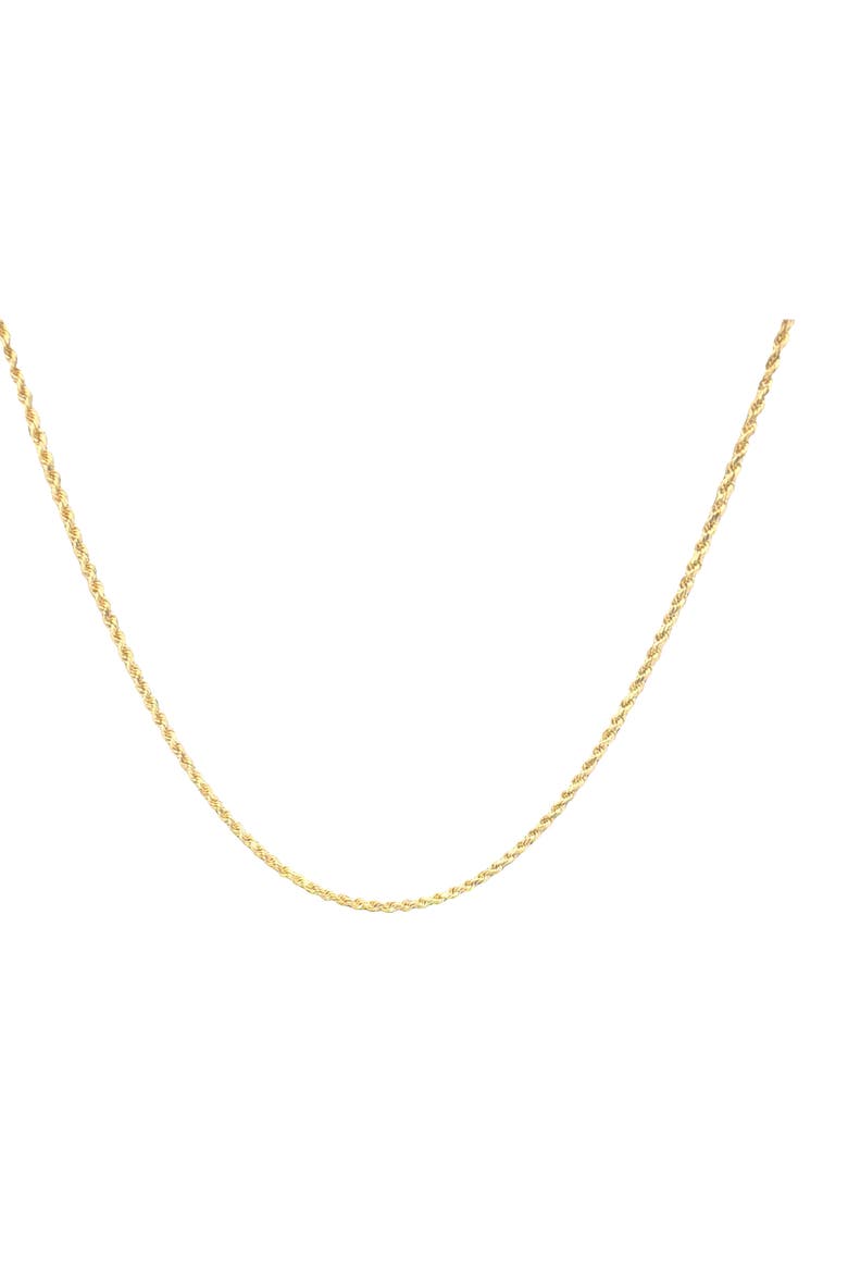 14K Diamond Cut Rope 2.2mm 16in Chain Necklace, Alternate, color, Yellow Gold