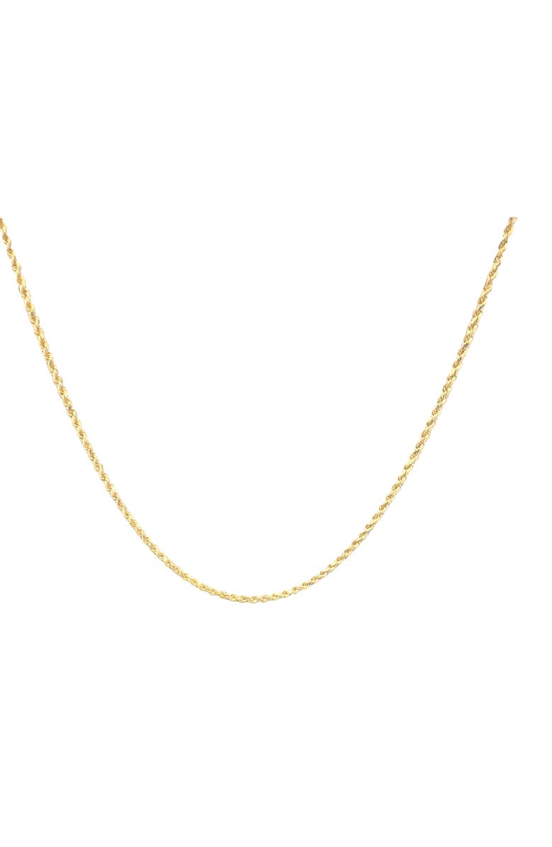 Ancona Jewelry 14K Diamond Cut Rope 2.2mm 16in Chain Necklace, Alternate, color, Yellow Gold