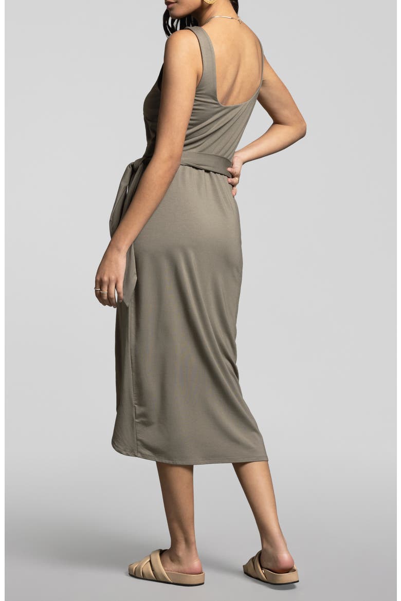 Aubrielle SideTie Knit Dress, Alternate, color, SMOKEY OLIVE
