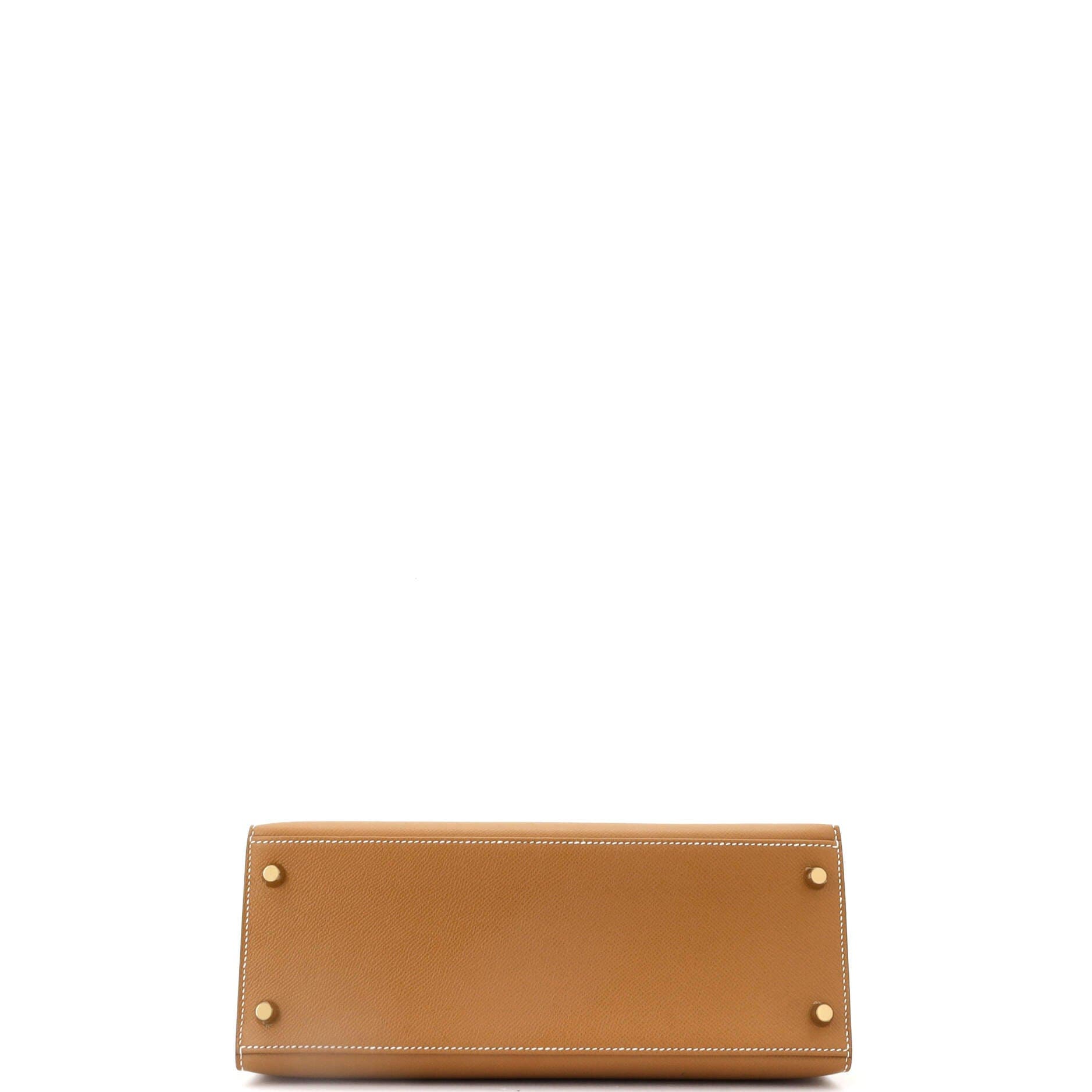 Pre-Owned Hermes Kelly Handbag Brown Epsom with Gold Hardware 28, Alternate, color, 