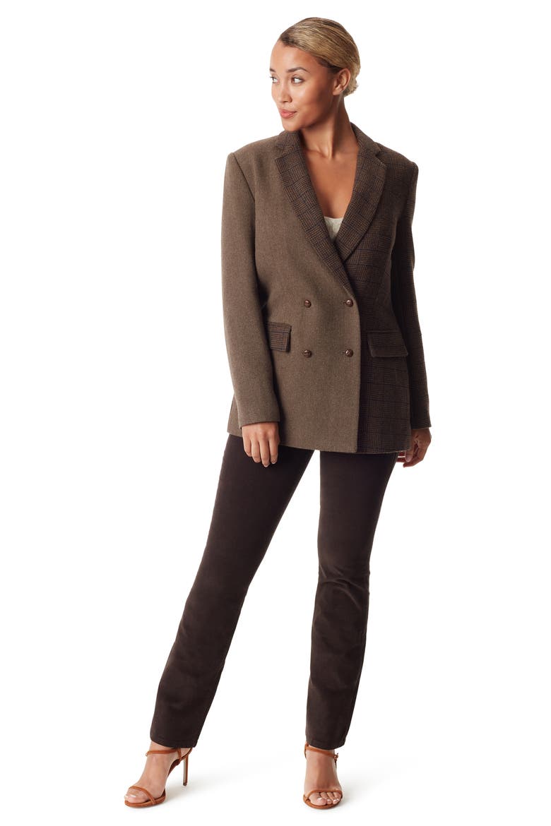 Braelynn Relaxed Double Breasted Blazer, Alternate, color, CHOCOLATE CHIP- MINETTA PLAID