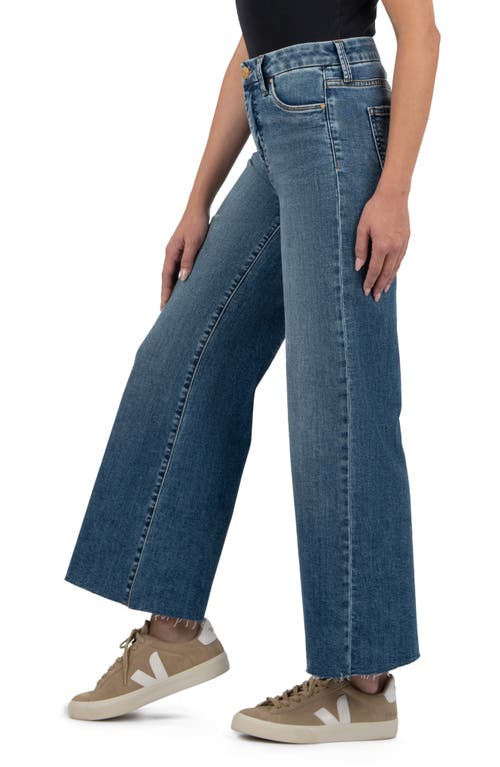 Kut From The Kloth Meg Fab Ab Raw Hem High Waist Ankle Wide Leg Jeans In Family