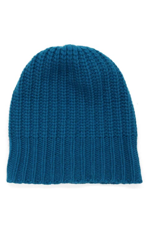 Ribbed Cashmere Knit Beanie