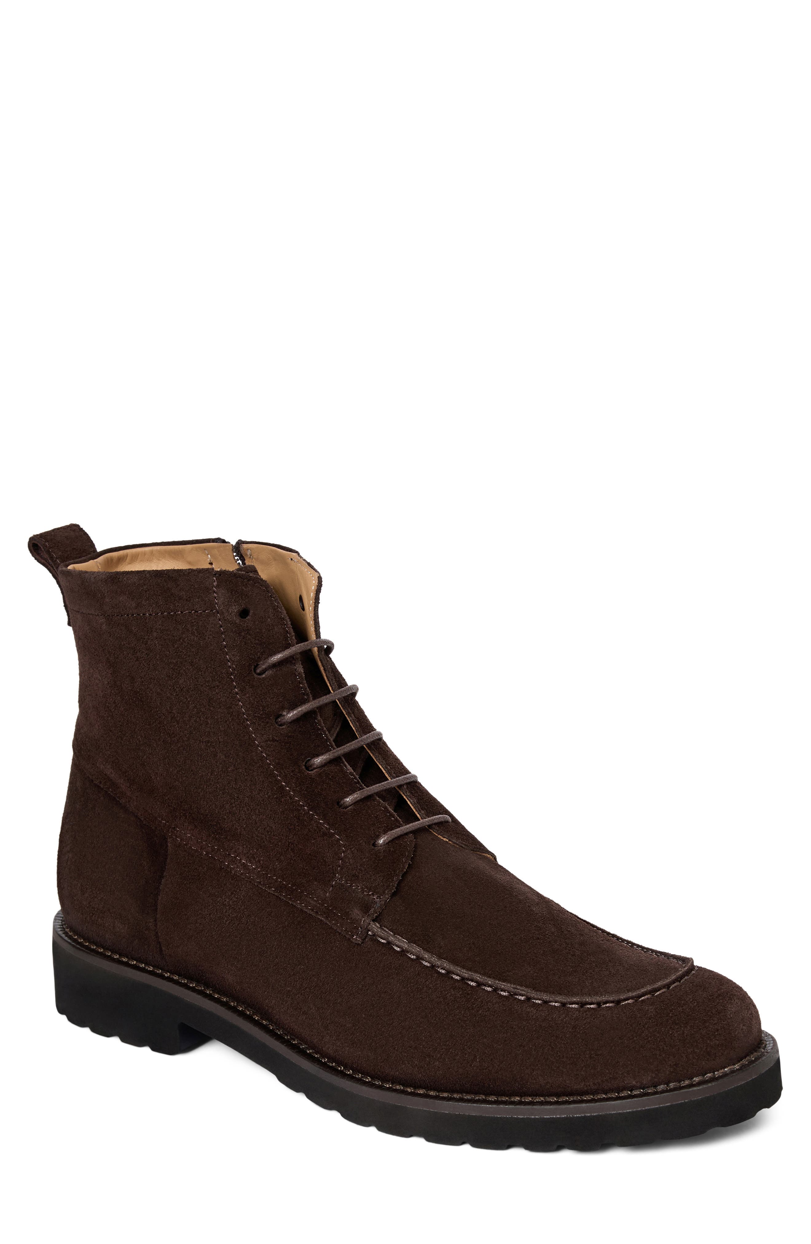 Zante Leather Boot, Main, color, DARK BROWN SUEDE