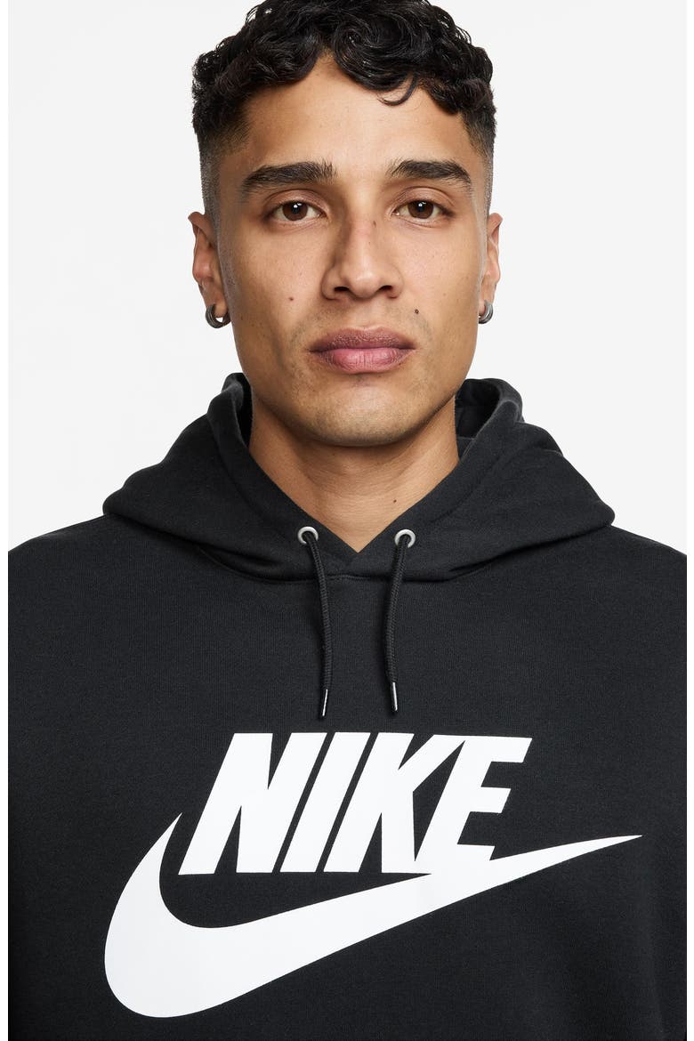 Club Fleece Hoodie, Alternate, color, BLACK/ WHITE
