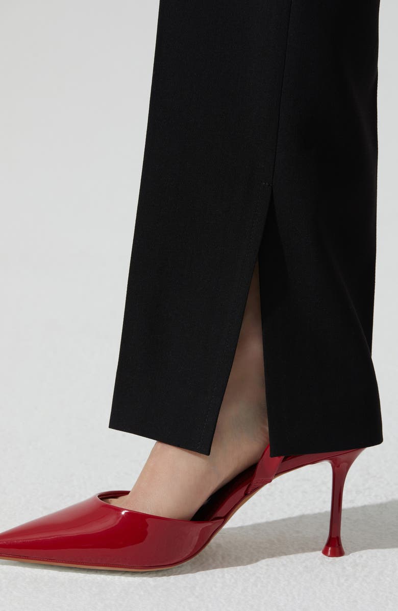 ASTR the Label Marlowe High Waist Slit Hem Pants, Alternate, color, Black