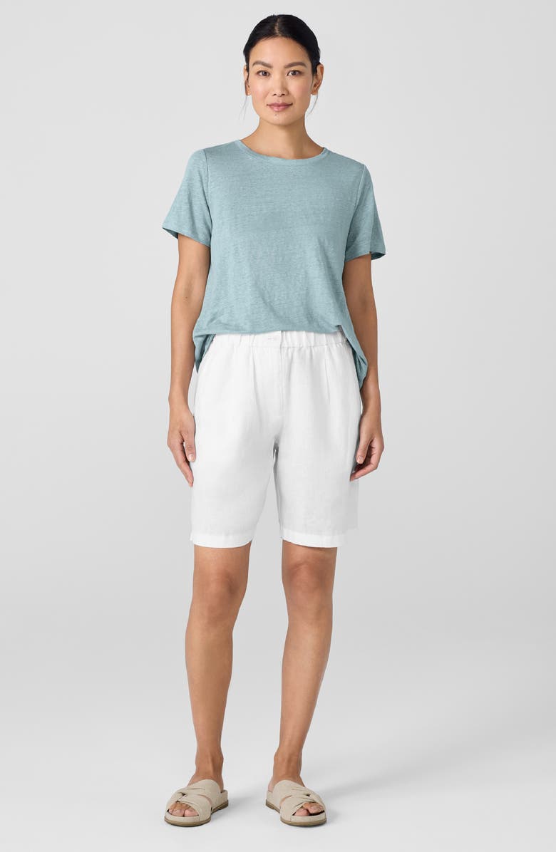 Eileen Fisher Organic Linen Shorts, Alternate, color, White