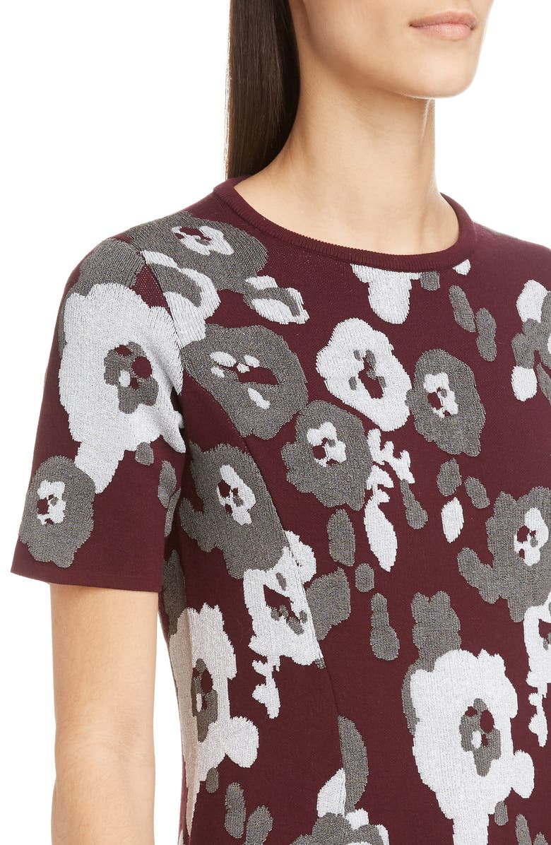 KENZO Floral Jacquard Fit & Flare Minidress, Alternate, color,