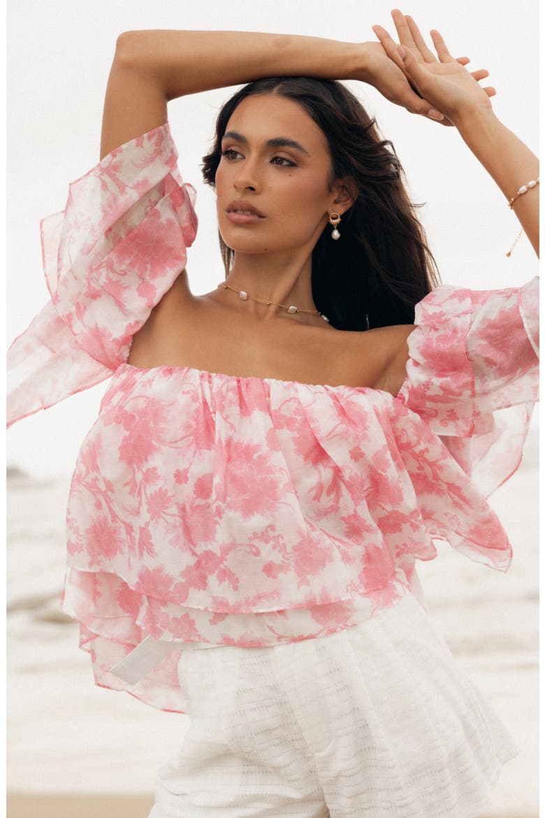 Deedi Floral Off the Shoulder Top, Alternate, color, PINK FLORAL