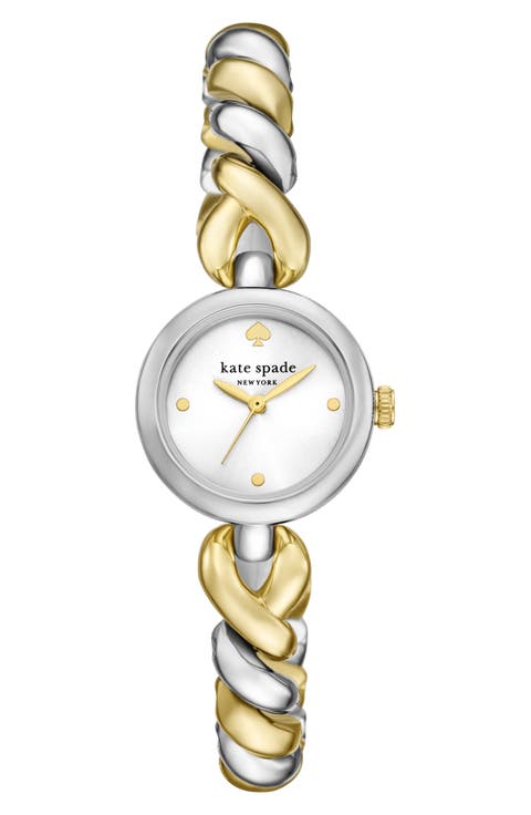 monroe two-tone twist bracelet watch, 24mm