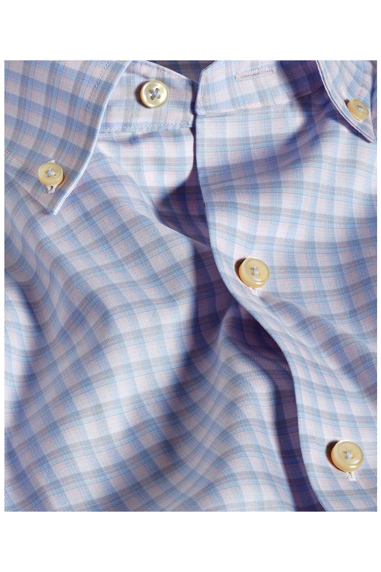 Twill Check Cotton Sport Shirt, Alternate, color, PINK/ SKY