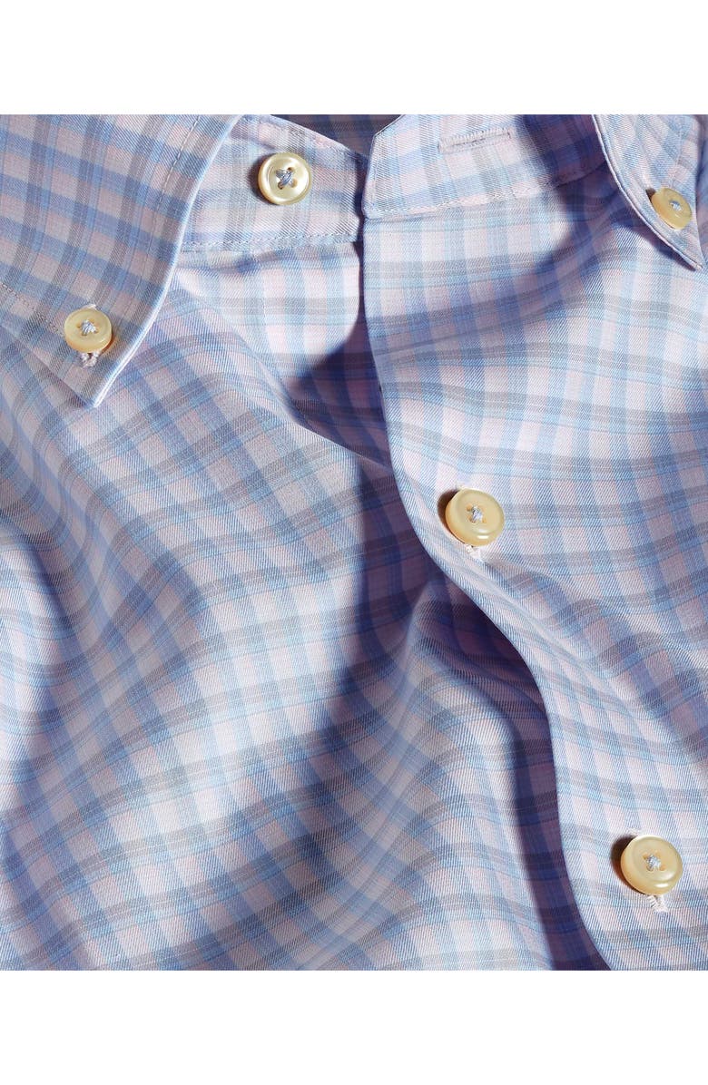 David Donahue Twill Check Cotton Sport Shirt, Alternate, color, Pink/ Sky