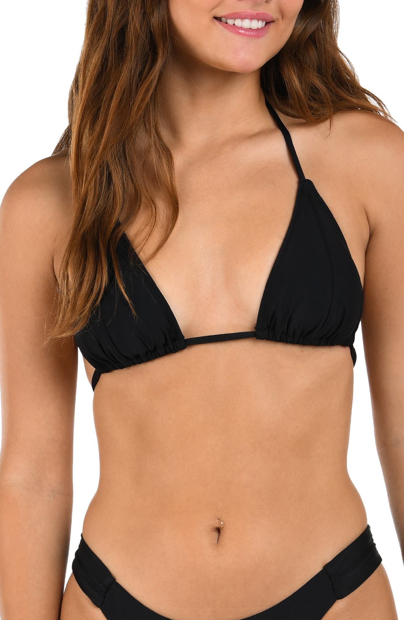 Citrus Solid Seamed Triangle Bikini Top